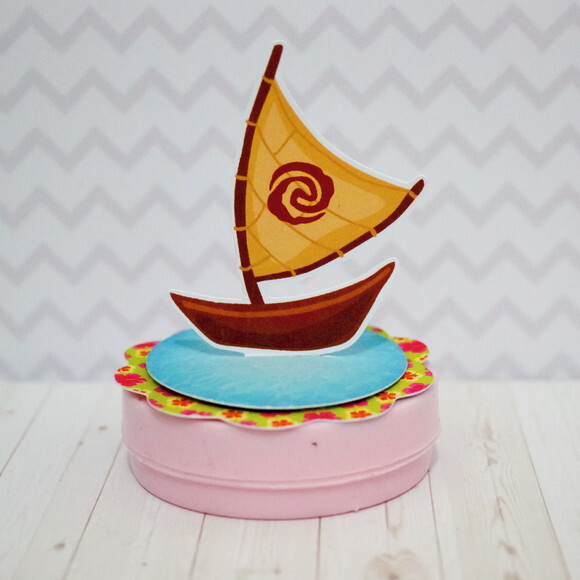 Kit 20 Itens Tubete e Latinha com Aplique Tag Moana