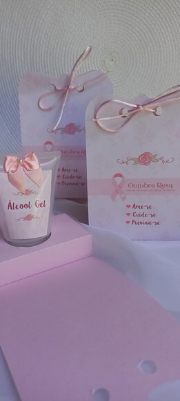 Kit 20 Lembrancinhas Outubro Rosa Prevenção Câncer de Mama