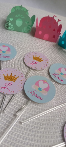 Kit 30 Itens Forminhas e Topper Princesa Castelo Encantado