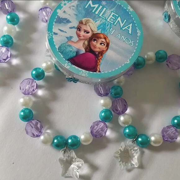 Lembrancinha Frozen Aniversario Pulseira Tubete
