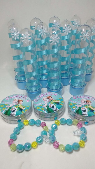 Lembrancinha Frozen Aniversario Pulseira Tubete