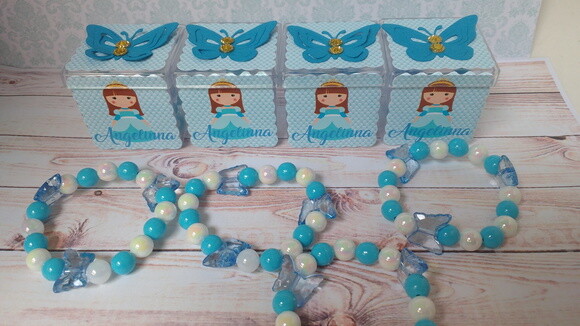 Lembrancinha Cinderela Caixa + Pulseira