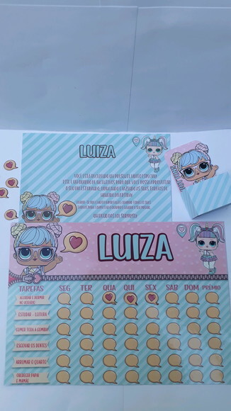 Quadro da disciplina e incentivo Personagens