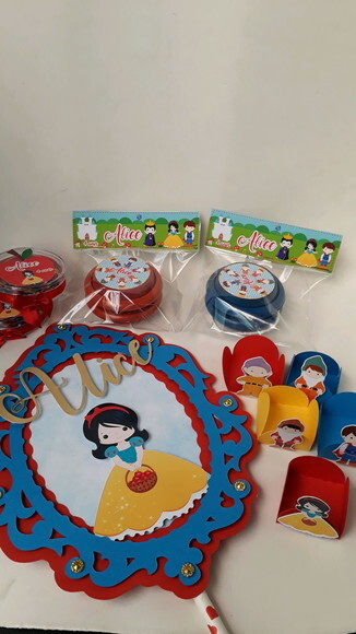 Topo de bolo branca de neve