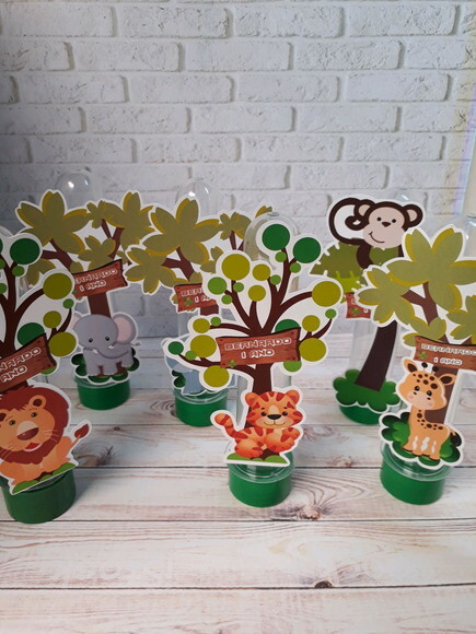 Tubete ou garrafinha Safari animais da floresta selva