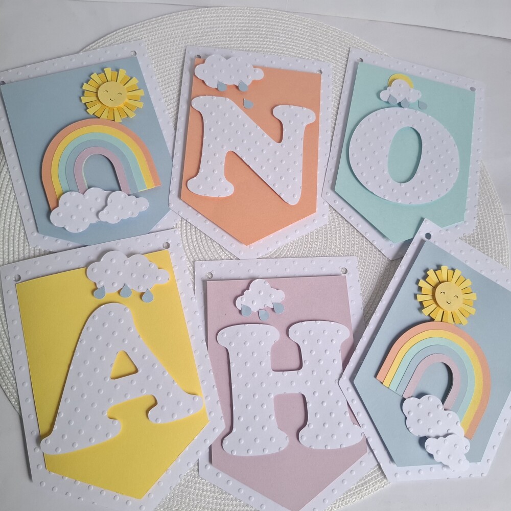 6 Bandeirola Varal Candy Color Arco-íris Sunshine