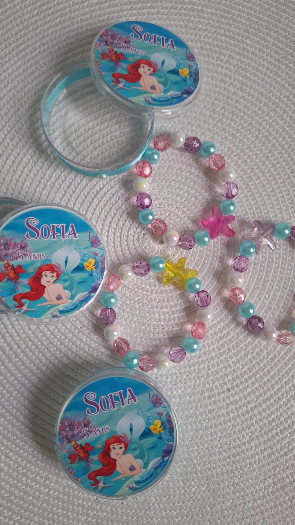 Lembrancinhas Pulseira Ariel Pequena Sereia