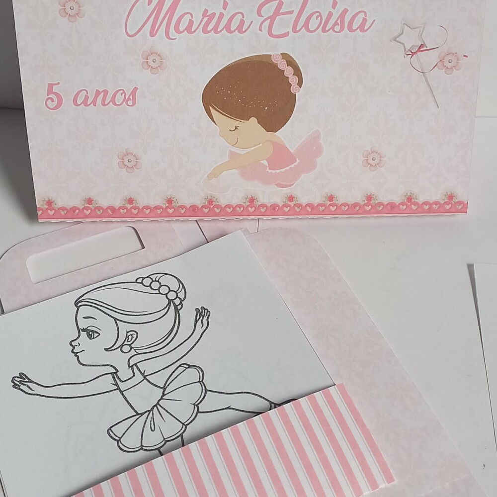 Mini Maletinha Bailarina kit colorir