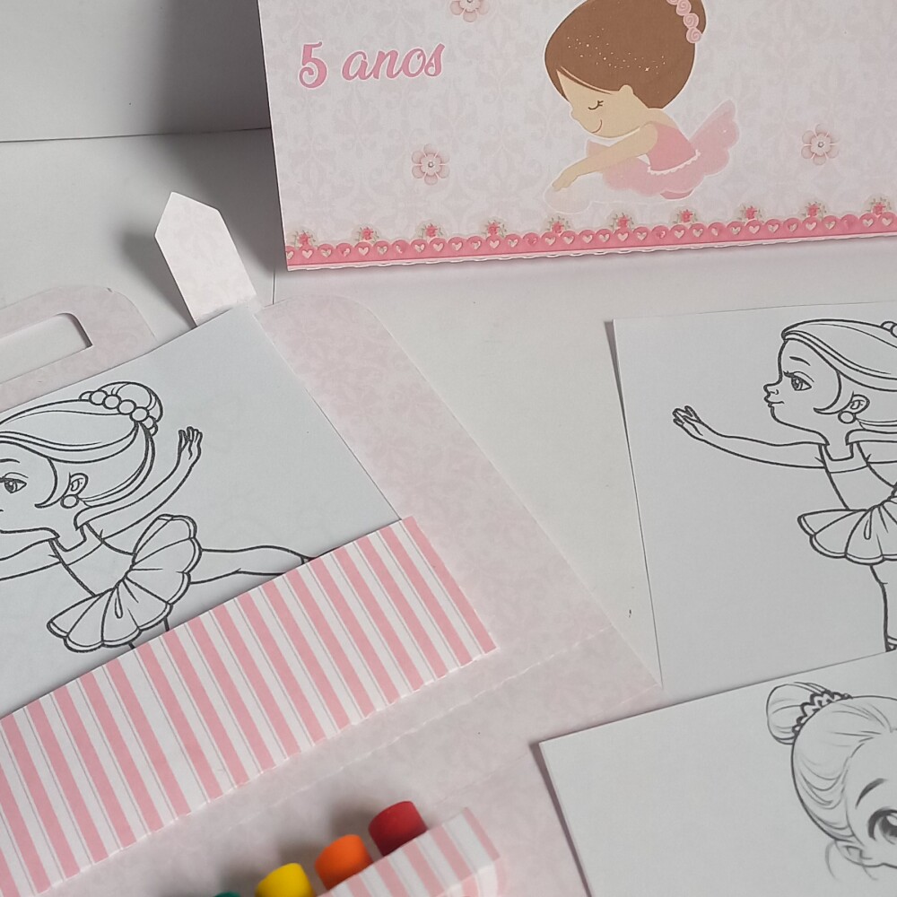 Mini Maletinha Bailarina kit colorir