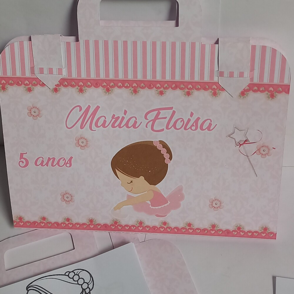 Mini Maletinha Bailarina kit colorir
