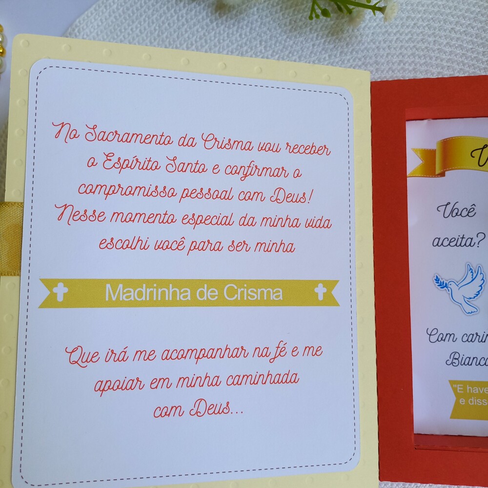Convite Madrinha Padrinho de Crisma