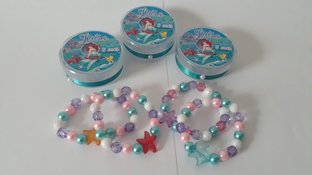 Lembrancinha Pulseira Sereia Ariel