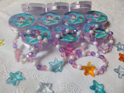 10 Lembrancinhas Pulseira Ariel Pequena Sereia