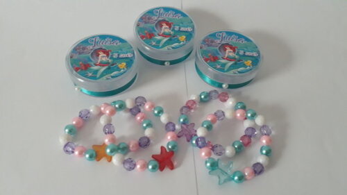 10 Lembrancinhas Pulseira Ariel Pequena Sereia