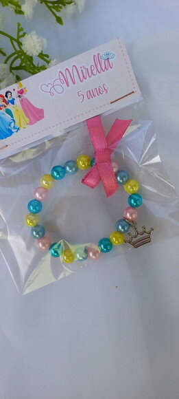 10 Lembrancinhas Pulseira Princesas