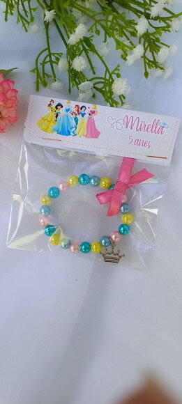 10 Lembrancinhas Pulseira Princesas