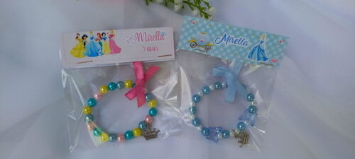 10 Lembrancinhas Pulseira Princesas