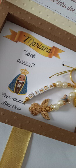 2 Chaveiro Madrinha/ Padrinho Batismo Consagração N. Senhora