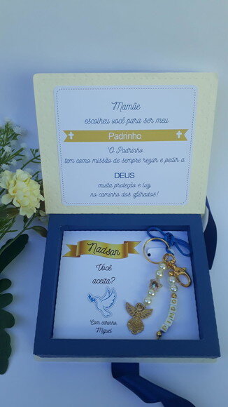 2 Convites Padrinhos Batismo ou Consagração Nossa Senhora