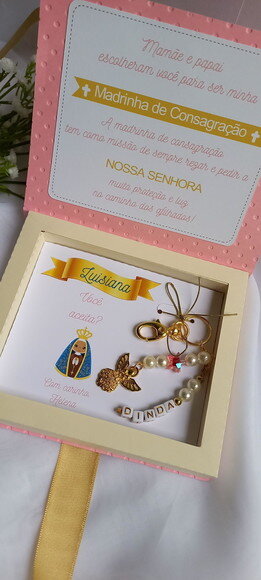 2 Convites Padrinhos Batismo ou Consagração Nossa Senhora