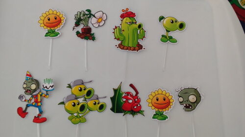 20 Tags Docinho + 20 Rótulo Pirulito Plant Vs. Zombie