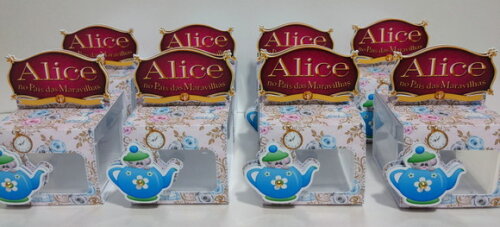 Aba para Caixinha 5x5 cm Alice no País das Maravilhas