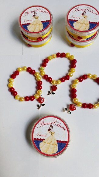 Lembrancinhas Pulseira a Bela e a Fera