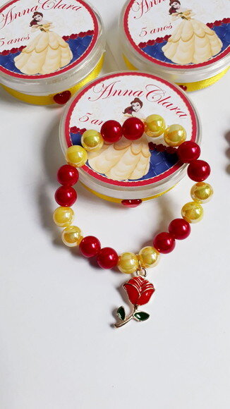 Lembrancinhas Pulseira a Bela e a Fera