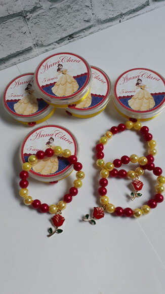 Lembrancinhas Pulseira a Bela e a Fera