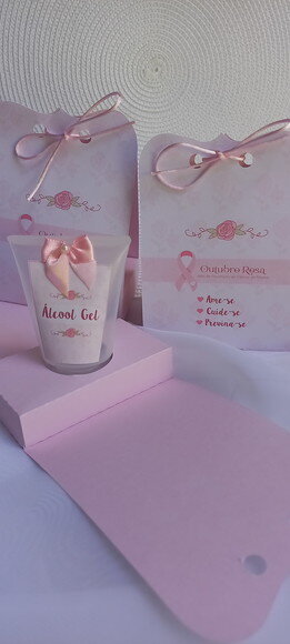 Kit 20 Lembrancinhas Outubro Rosa Prevenção Câncer de Mama
