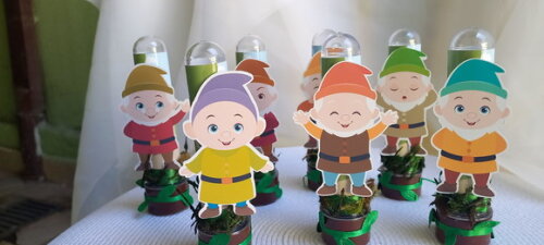 Lembrancinha Decoração Branca de Neve e 7 Anões Tubetes