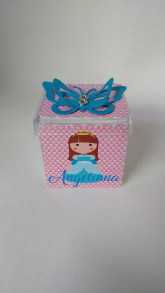 Lembrancinha Cinderela Caixa + Pulseira