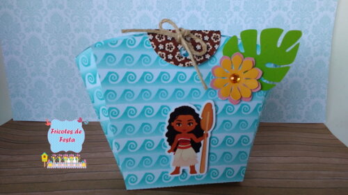 Lembrancinha Moana Pulseira+ Bolsinha