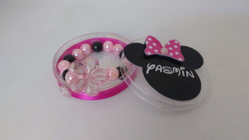 Lembrancinha pulseira Minie Rosa ou vermelha