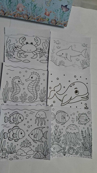 Mini Maletinha Kit de Colorir Fundo do Mar Sereia
