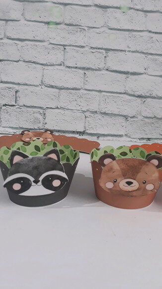 Saia para Cupcake Animais Floresta Selva Acampamento
