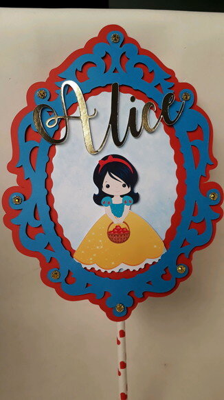 Topo de bolo branca de neve