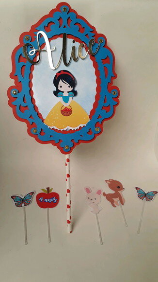 Topo de bolo branca de neve
