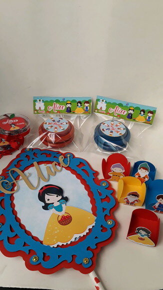 Topo de bolo branca de neve