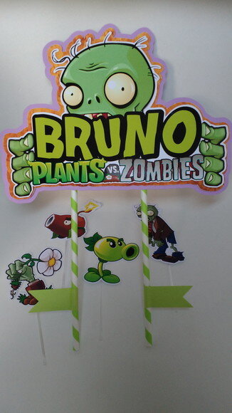 Topo de Bolo Plants Vs Zombie