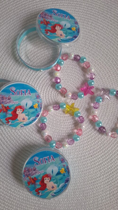Lembrancinhas Pulseira Ariel Pequena Sereia