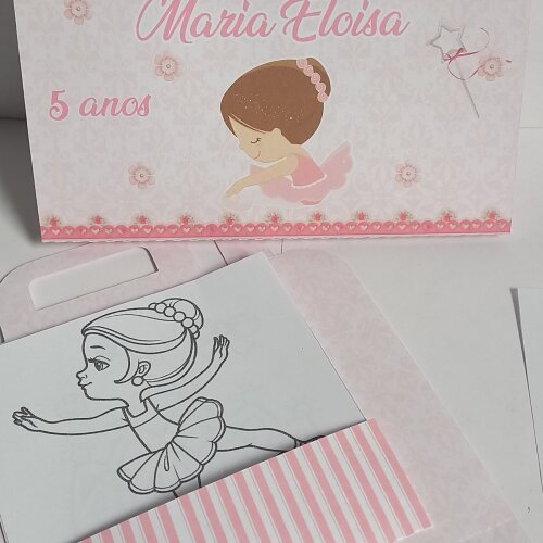 Mini Maletinha Bailarina kit colorir