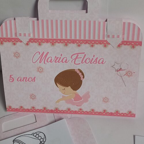 Mini Maletinha Bailarina kit colorir