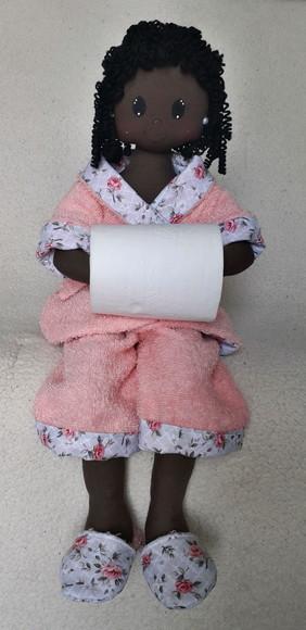 Boneca porta papel higiênico - Negra