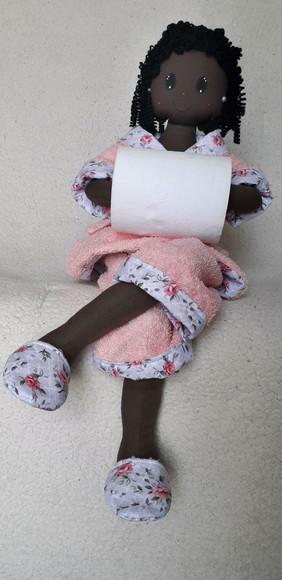 Boneca porta papel higiênico - Negra
