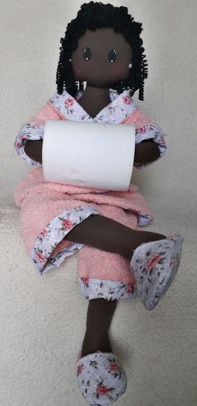 Boneca porta papel higiênico - Negra