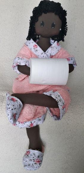 Boneca porta papel higiênico - Negra