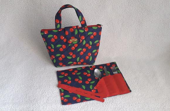 Kit Bolsa Térmica + Jogo Americano Com Porta Talheres