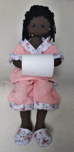 Boneca porta papel higiênico - Negra