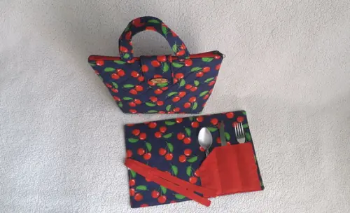 Kit Bolsa Térmica + Jogo Americano Com Porta Talheres